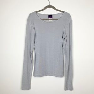 VTG Genevieve Long Sleeve Stretchy Shimmer Top